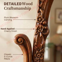 Flip Full Length Mirror Carved Floral 74" Tall Oval Solid Wood Freestanding Traditional Full Length Mirror for Bedroom Closet