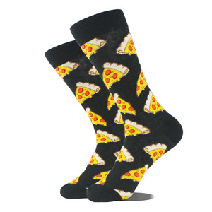 Chaussettes en coton stylées et funky pour hommes Pizza motif hibou mignon motifs de nourriture pour animaux de porc chaussettes <span class=keywords><strong>fantaisie</strong></span> en vrac à pois - Product Image 3