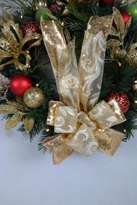 Good Quality Customized Golden <b>Bows</b> Christmas Artificial Wreath Natural <b>Door</b> Decoration Artificial Wreath - Product Image 4