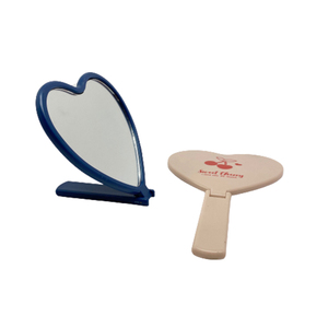 Specchio compatto tascabile tenuto in mano cosmetico cosmetico portatile a forma di cuore di bellezza sveglia - Product Image 6