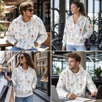 Sweat-shirts à capuche personnalisés en polyester par sublimation pour femmes, rose, amples, avec fermeture éclair, tenues décontractées pour femmes, fabricant