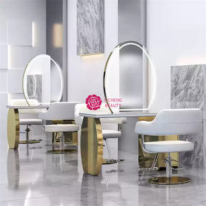 Yicheng Beauty, venta al por mayor, mesa de espejo de teñido permanente y peluquería de acero inoxidable para peluquerías en alta calidad - Product Image 6