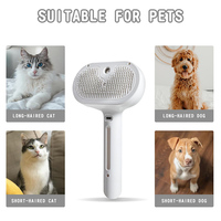 Brosse à vapeur pour chat 3 en 1 Peigne d'épilation pour animaux de compagnie autonettoyant antistatique efficace pour épilation brosse de toilettage pour chats