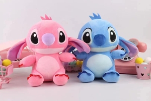 Dikişler Anime 20cm mavi pembe karikatür karakter dolması peluş oyuncak kids 'favori pamuk kumaş hayvan çanta anahtarlıklar için ücretsiz - Product Image 2