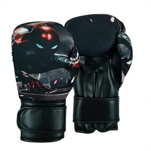 Customizable Leather Boxing Training Gloves with Non-Slip Adjustable Wrist <b>Strap</b> and Hook & Loop Closure - Product Image 1