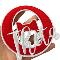 Applique personnalisée lettre delta grecque avec le script fer sur patch, broderie à la machine sororité grecque, patch en sergé de polyester