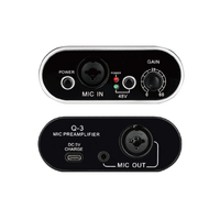 Penguat Mikrofon Portabel Multifungsi, Preamplifier Mikrofon Panggung, Penguat Kebisingan Rendah, Gain 48V