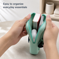 Pochette personnalisée en silicone pour gobelet avec poche pour téléphone et cartes, sac de rangement pour tasses avec breloques interchangeables