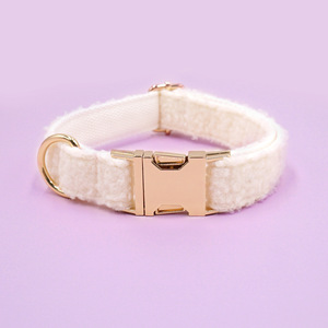 새로운 소프트 테디 벨벳 친환경 솔리드 크로스 보더 애완 동물 개 목걸이 제조 업체 도매 작은 배치 사용자 정의 대외 무역 - Product Image 6