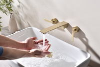 Robinet de lavabo mural pour salle de bain, robinet d'eau mural encastré