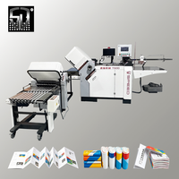 Machine à plier le papier A2 A3 à grande vitesse, automatique, avec alimentation par aspiration à pompe à engrenages Schneider, pliage croisé et double parallèle