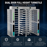 Torniquete de Doble Carril de Altura Completa, Control de Acceso de Alta Seguridad, Torniquete de Acero Inoxidable para Entrada Interior y Exterior