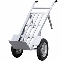 Chariot de transport à deux roues en fer personnalisable GY ODM, avec cadre 1200x450mm, couleur bleue, plateforme plate à traction manuelle