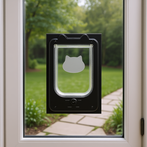 Accessoire de porte pour chat réglable pour fenêtre, cadre en aluminium, verre haute transparence, résistant aux intempéries, modes de verrouillage sécurisés, 31 à 36 pouces - Product Image 2