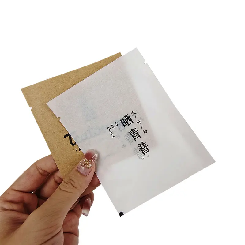 Экологически чистая термопечать, хлопчатобумажная бумага с принтом, ламинированный маленький пакетик для упаковки пищевых продуктов, пакетик для упаковки чая