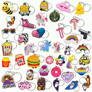 Llavero de PVC de Diseño Moderno, Personalizado con Dibujos Animados de Unicornio, Pony, Arcoíris, Expresiones Dulces, Comida, Animales, Accesorios Decorativos - Product Image 1