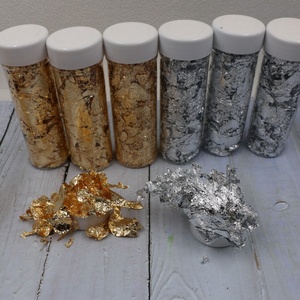 Feuilles d'Or 24K en Gros, Paquet de 2g, Emballées en Bouteille, Feuilles d'Or, d'Argent et d'Or Rose pour Artisanat, <span class=keywords><strong>Non</strong></span> Comestibles, Durée de Conservation de 3 Ans - Product Image 2