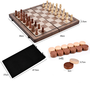 <span class=keywords><strong>Juego</strong></span> de Ajedrez Internacional Plegable de Madera HOYE CRAFTS, 2 en 1, <span class=keywords><strong>Juego</strong></span> de Ajedrez Plegable - Product Image 1