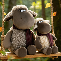 Peluche agneau en laine bouclée, douce et moelleuse, rembourrée de coton PP, brodée, jouet anti-stress, cadeau d'anniversaire, vente en gros