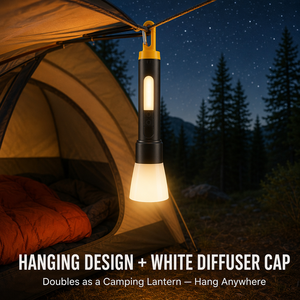 WOSEN 15W White Laser Dual <b>Light</b> Source LED Torch Zoom 1500m Lighting Smart Digital Hanging Outdoor Camping LED Flashlight - Product Image 6