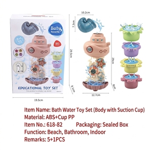 <span class=keywords><strong>Jouet</strong></span> de <span class=keywords><strong>bain</strong></span> en plastique pour enfants, conque et <span class=keywords><strong>sous</strong></span>-<span class=keywords><strong>marin</strong></span> rotatifs, gobelets empilables sur le thème de l'océan, jouets pour bébés de 5 à 7 ans - Product Image 4