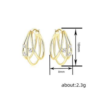 Orecchini Diamantati in Oro 18K Massiccio, Taglio Brillante Rotondo, Minimalisti, da Donna per Uso Quotidiano - Product Image 5