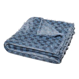 Flanel Fleece Geruite Gooi Deken Ultra Zachte Warme Fleece Deken Dambordraster Pluche Deken Voor Bank Bed Bank