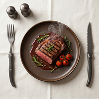 Ensemble de 6 couteaux à steak Laguiole en acier inoxydable, personnalisé, fait main, entièrement en acier inoxydable, finition délavée à la pierre, couverts en métal