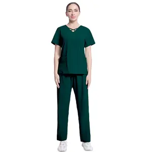 도매 패션 v 넥 수술실 미용실 치과 의사 간호사 스크럽 유니폼 세트