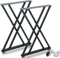 Pieds de meubles en métal de style industriel moderne pour table basse, bureau d'ordinateur, table à manger, revêtement en poudre OEM, cuisine