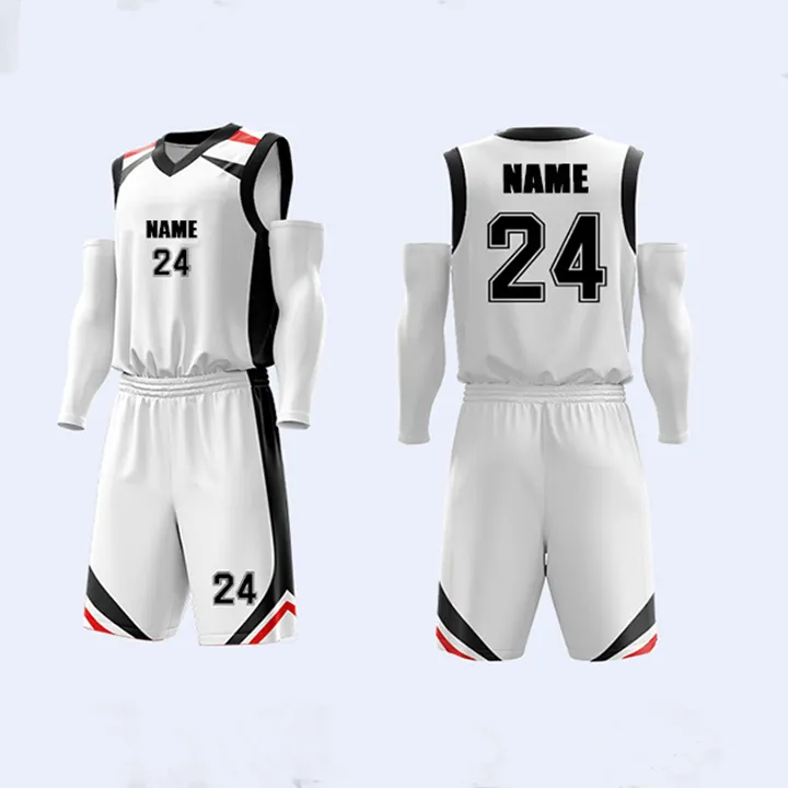 2024 नई डिज़ाइन थोक पुरुषों की बास्केटबॉल जर्सी नो लोगो कस्टम बास्केटबॉल जर्सी सेट