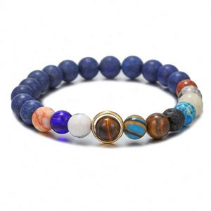 Pulsera del Sistema Solar Hecha a Mano con Cuentas de Piedra Natural Ajustable, Regalo de Astronomía para Mujeres, para Regalos Promocionales Empresariales - Product Image 3