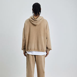 Sudadera con capucha desgastada de peso pesado de alta calidad fabricantes de ropa desgastada sudaderas con capucha de lavado ácido de gran tamaño personalizadas - Product Image 4