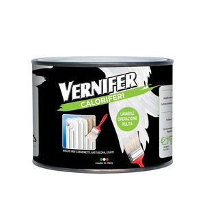 Pintura Vernifer Caloriferi Satin White Enamel de 500 ml, resistente a altas temperaturas, para radiadores, fabricada en Italia. - Product Image 1
