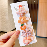 Pince à cheveux populaire mignonne pour bébé Ensemble pour enfants Petits ensembles de pinces à franges en tissu pour casque