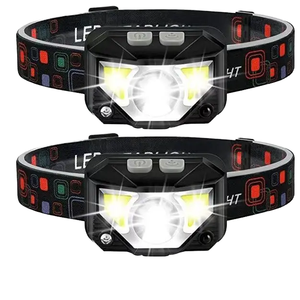 Lampe frontale LED rouge COB rechargeable par USB, étanche, petite lampe frontale pour la pêche nocturne et le camping en plein air, nouveau design - Product Image 2