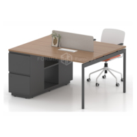 FORMIA Mobilier de bureau moderne Structure en acier et bois Combiné Bureau Personnel Bureau Employé Poste de travail (2 personnes)