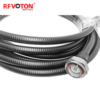 Kabel RF Kustom 6 Meter, Kabel Jumper Super Fleksibel 1/2 inci dengan Konektor 7/16 Din Male ke 7/16 Din Male