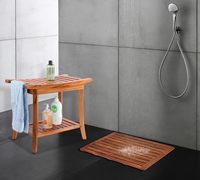 Tapis de bain en teck massif, sur mesure, à drainage rapide, antidérapant, pour salle de bain, baignoire, spa, maison, extérieur