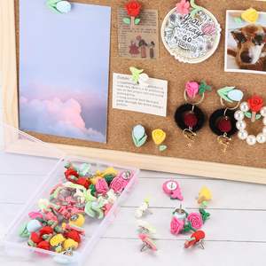 Lot de 50 punaises à fleurs décoratives <span class=keywords><strong>pour</strong></span> <span class=keywords><strong>tableau</strong></span> de liège, <span class=keywords><strong>tableau</strong></span> d'affichage - Product Image 5