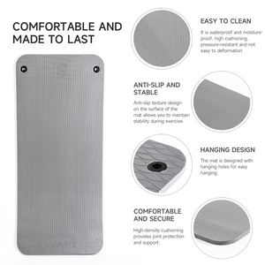 Hoogwaardige waterdichte EVA yogamat voor oefeningen, duurzaam, comfortabel, op maat gemaakte antislip textuur, pilatesmat met ophanggaten - Product Image 2