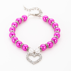 Collier de luxe réglable pour chat <span class=keywords><strong>Sphynx</strong></span>, collier pour chatons et chiens, collier en perles avec motif diamant et strass, collier pour petits animaux - Product Image 2