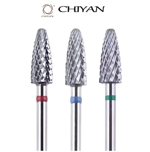 CHIYAN 3/32 "   Fraise à ongles en carbure de tungstène pour manucure électrique, élimination des bavures rotatives pour métal et plastique, pour effet œil de chat - Product Image 1