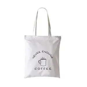 Custom Grocery Shopping Travel Girl Gift One Shoulder Large Canvas Bag Cotton Canvas Tote Bag Zipper