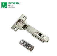 Charnières réglables pour meubles de cuisine 35 mm, charnière de placard à fermeture amortie en acier inoxydable avec plaque dissimulée
