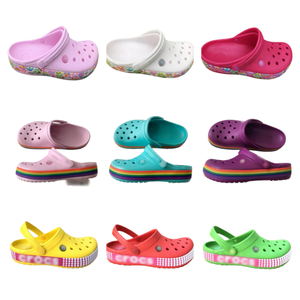 <span class=keywords><strong>Zuecos</strong></span> Unisex para Niños Estilo <span class=keywords><strong>Crocs</strong></span>, Marca Reconocida, EVA, Nuevos Zapatos con Banda de Rayas, Sin Cordones, para Verano e <span class=keywords><strong>Invierno</strong></span> - Product Image 1
