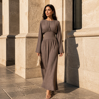Abaya élégante et modeste Loriya 2026 à nouer dans le dos, robe longue maxi pour femmes musulmanes, couleur unie, vêtements islamiques, robe de tous les jours pour femmes