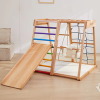 Structure de jeu Montessori de haute qualité, facile à assembler, pour l'intérieur, avec balançoire, toboggan, échelle et roche d'escalade