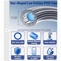 Tubo de PTFE en Forma de Estrella para Impresora 3D, Filamento de 1.75mm, Baja Resistencia, Alimentación Suave, Tubo Bowden, DE 4mm, DI 2.2mm, Corte Personalizado