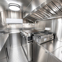 Nouveau camion de restauration mobile en acier inoxydable 304, remorque alimentaire pour hot-dogs, camping-car, chariot de café et de crème glacée avec cuisine complète